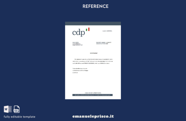 modello di riferimento chiusura CDP Italia stile verificato